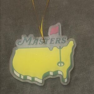 Masters Golf Holiday Ornament with Yellow and Red Flag Design